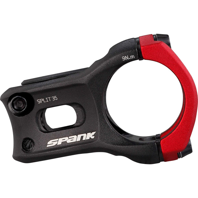 Load image into Gallery viewer, Spank Split 35 Stem - 35mm Aluminum Enduro &amp; Trail Bike Cockpit, Zero Rise, Lightweight, CNC 3D Forged Alloy, Micro-Adjust Fit, Chamfered Bar Clamp for All-Mountain, Enduro, E-Bike, and Trail Riding
