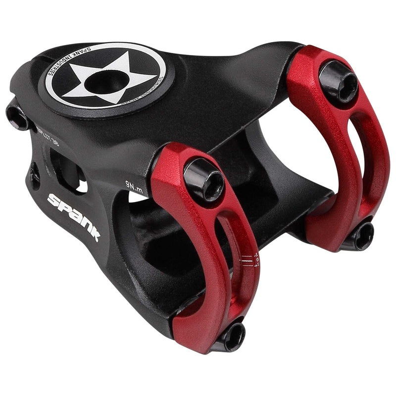 Load image into Gallery viewer, SPANK SPLIT Stem 38mm 31.8mm Red Aluminum Highly Weight-Optimized Single Crown
