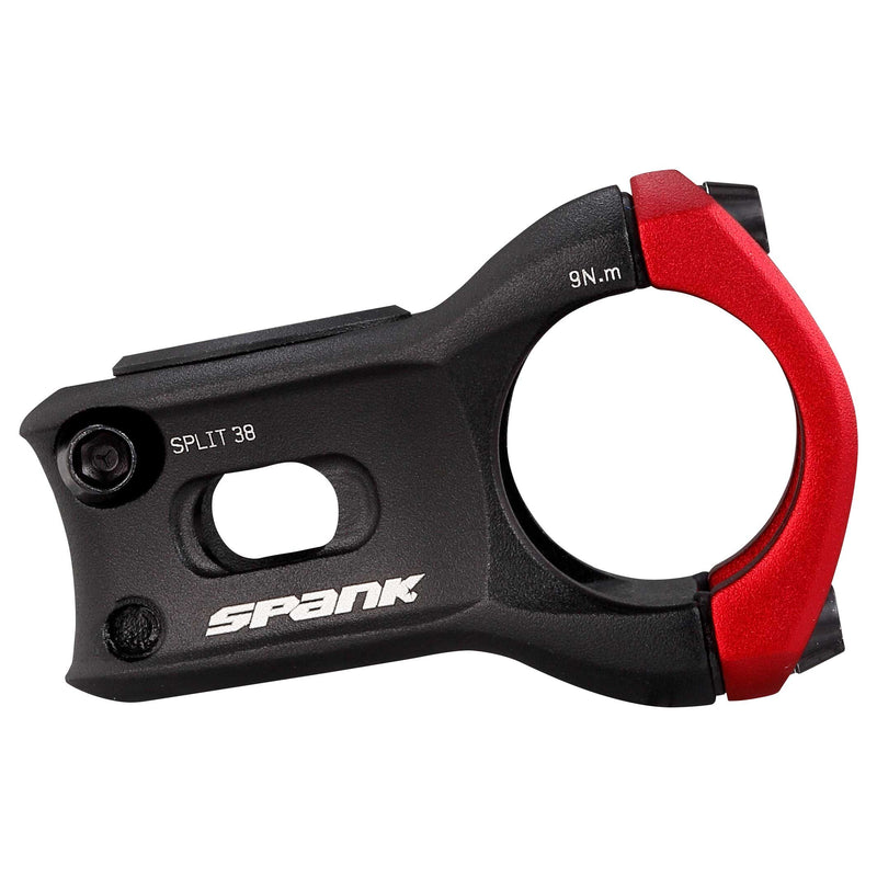 Load image into Gallery viewer, SPANK SPLIT Stem 38mm 31.8mm Red Aluminum Highly Weight-Optimized Single Crown
