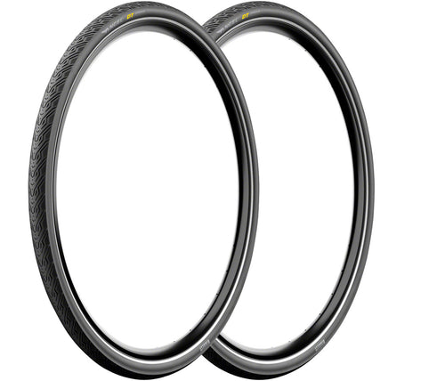 Pack of 2 Pirelli Angel DT Urban Tire - 700 x 42, Clincher, Wire, Black, Reflective