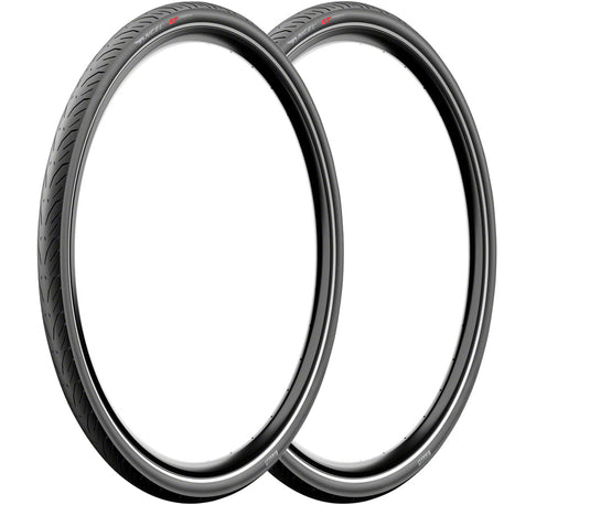 Pack of 2 Pirelli Angel GT Urban Tire - 700 x 52, Clincher, Wire, Black, Reflective