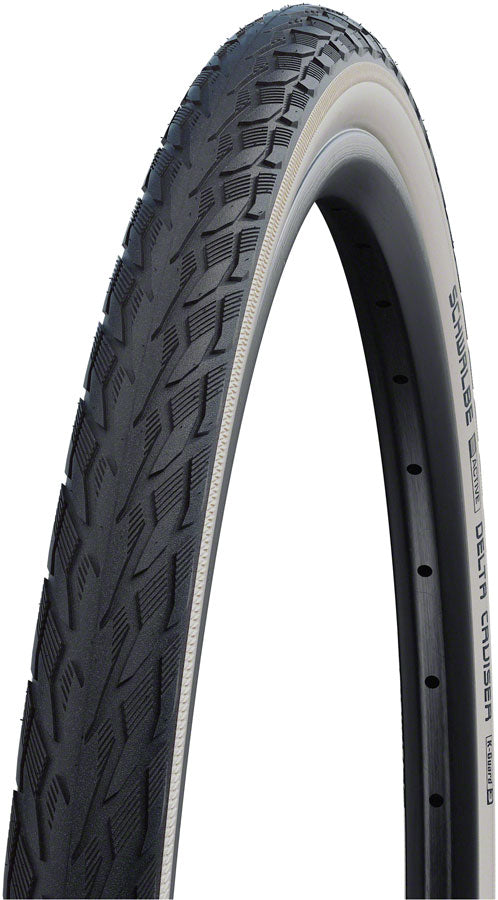 Schwalbe Delta Cruiser Tire 700 x 28 Clincher Wire Whitewall KGuard SBC