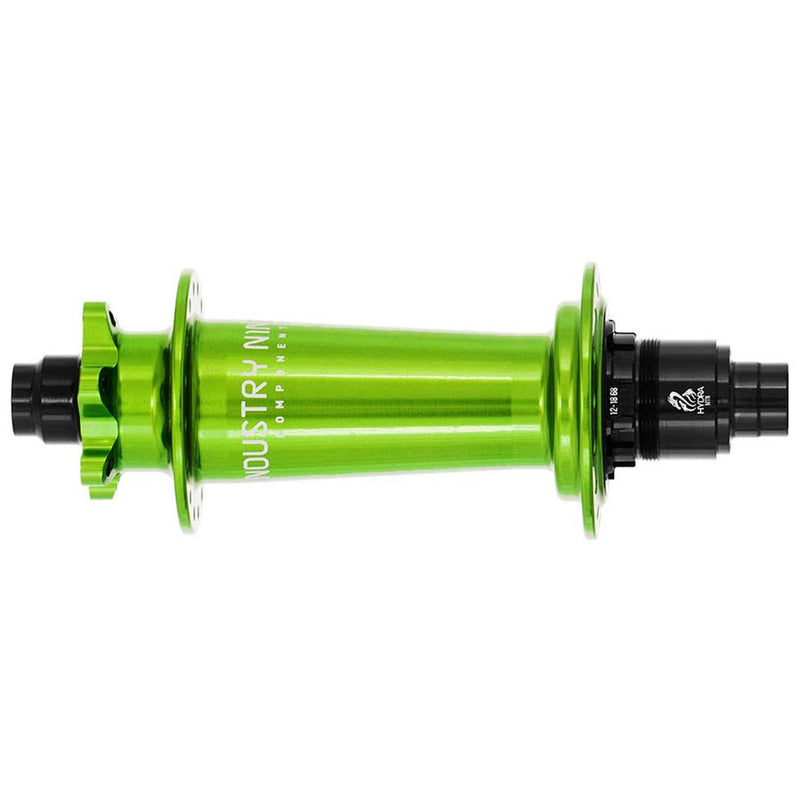 Load image into Gallery viewer, Industry Nine Hydra Classic Boost 6B, Disc Hub, Rear, 32H, 12mm TA, 148mm, Shimano Micro Spline, Lime Green
