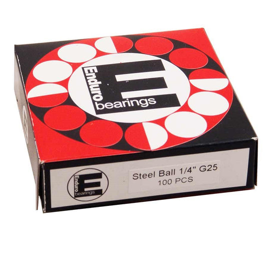 Enduro Grade 25 loose ball bearings, Box Of 100, 1/4