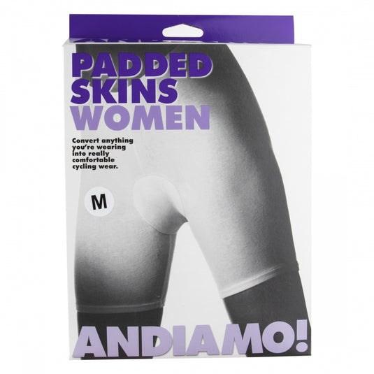Andiamo Women's Padded Skins Short Liner Black MD Lycra Cycling Shorts