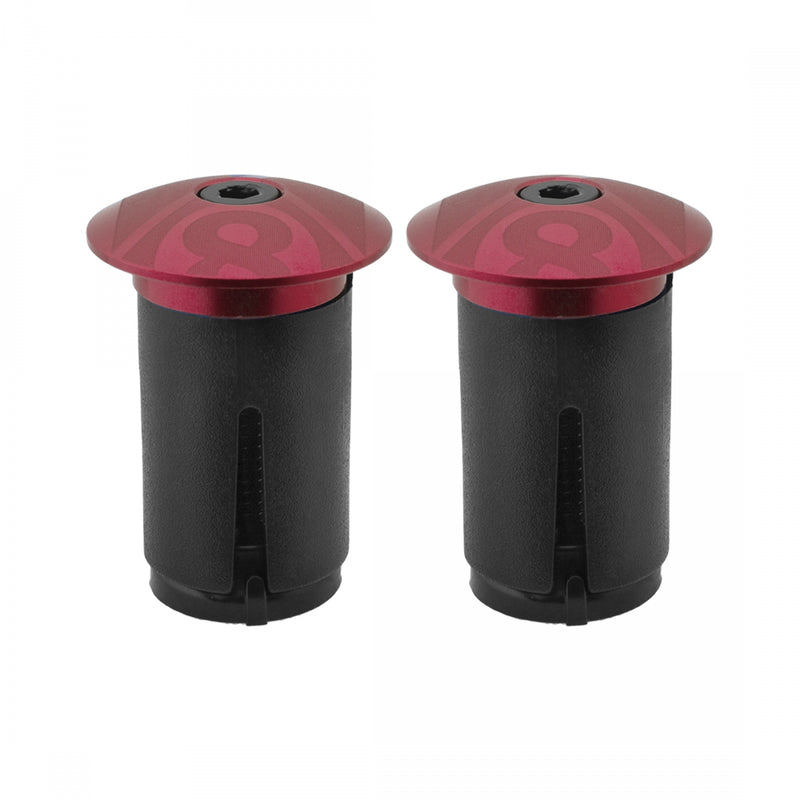 Load image into Gallery viewer, Origin8 Alloy Locking Bar End Plugs Locking Anodized Red

