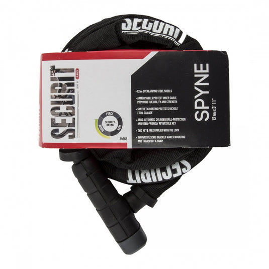 Securit Spyne Armor Key Lock 15mm 3in11in/120cm Synthetic Coated Includes 2 Keys