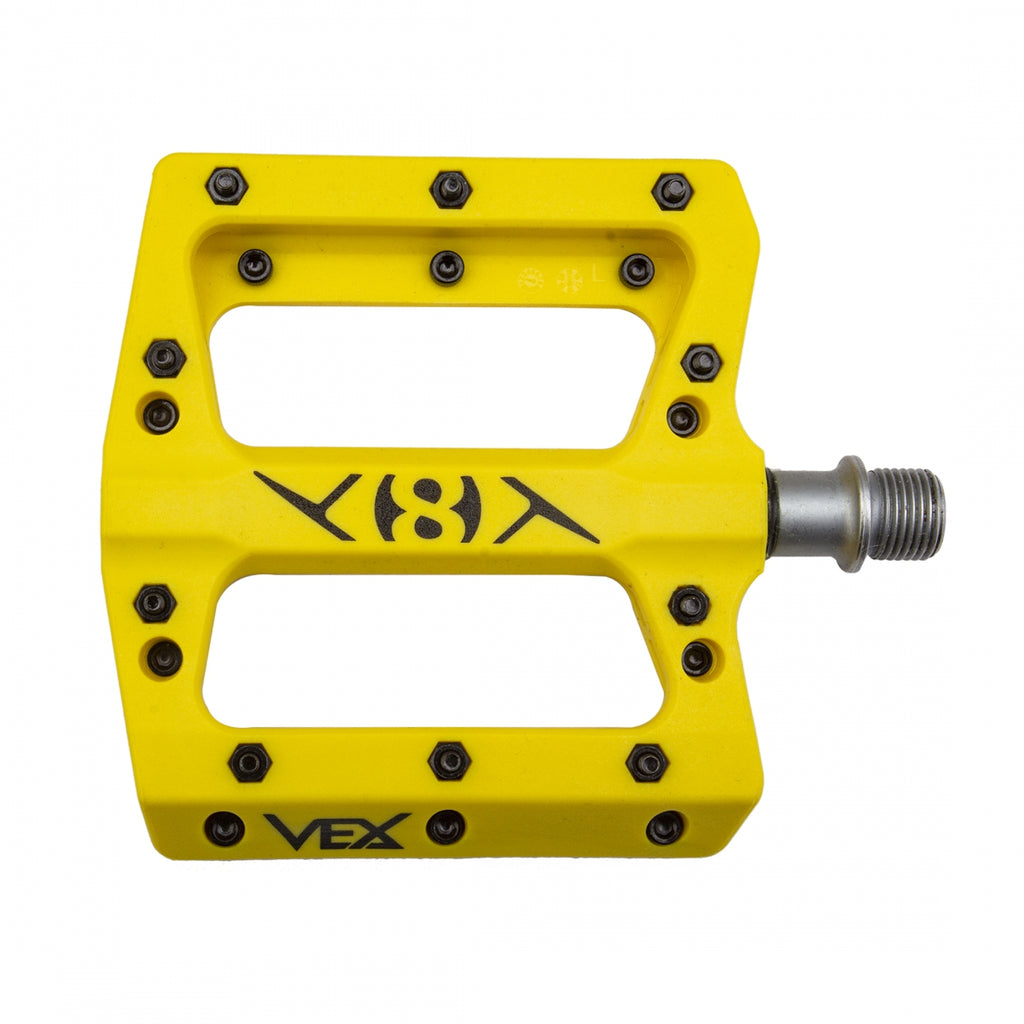 Origin8 Vex Platform Pedals 9/16" Concave Composite Body Replaceable Pins Yellow