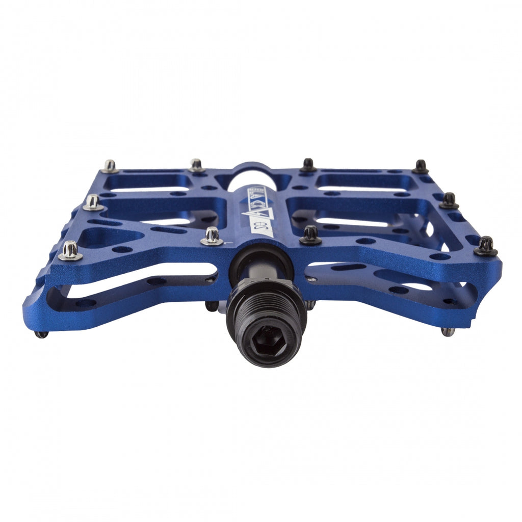 Black Ops TorqLite UL Platform Pedals 9/16" Aluminum Body Replaceable Pins Blue