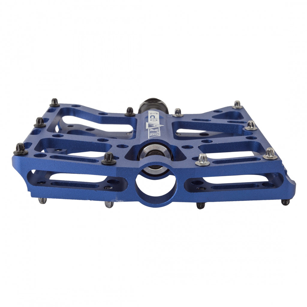 Black Ops TorqLite UL Platform Pedals 9/16" Aluminum Body Replaceable Pins Blue