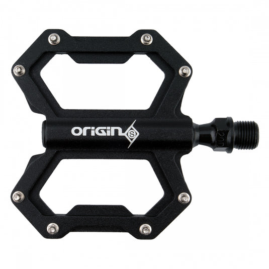 Origin8 Slimline-9 Platform Pedals 9/16" Chromoly Alloy Body Removable Pins Blk