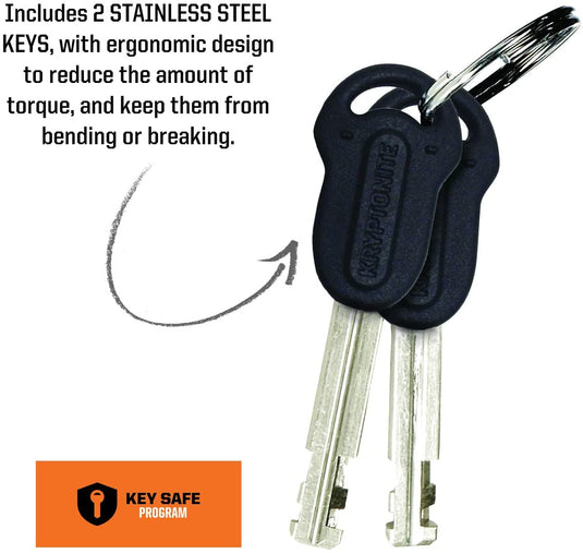 Kryptonite Keeper U-Lock 3.25 x 6" Keyed Black Includes 2 Keys & Bracket