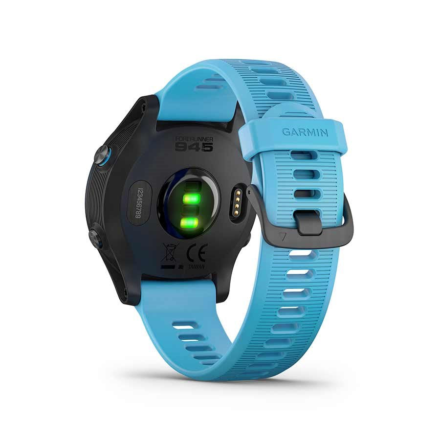 Garmin Forerunner 945 Bundle Watch, Watch Color: Black, Wristband: Blue - Silicone, 010-02063-10