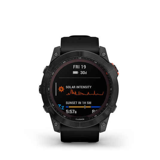 Garmin fenix 7X Solar Watch Watch Color: Grey, Wristband: Black - Silicone