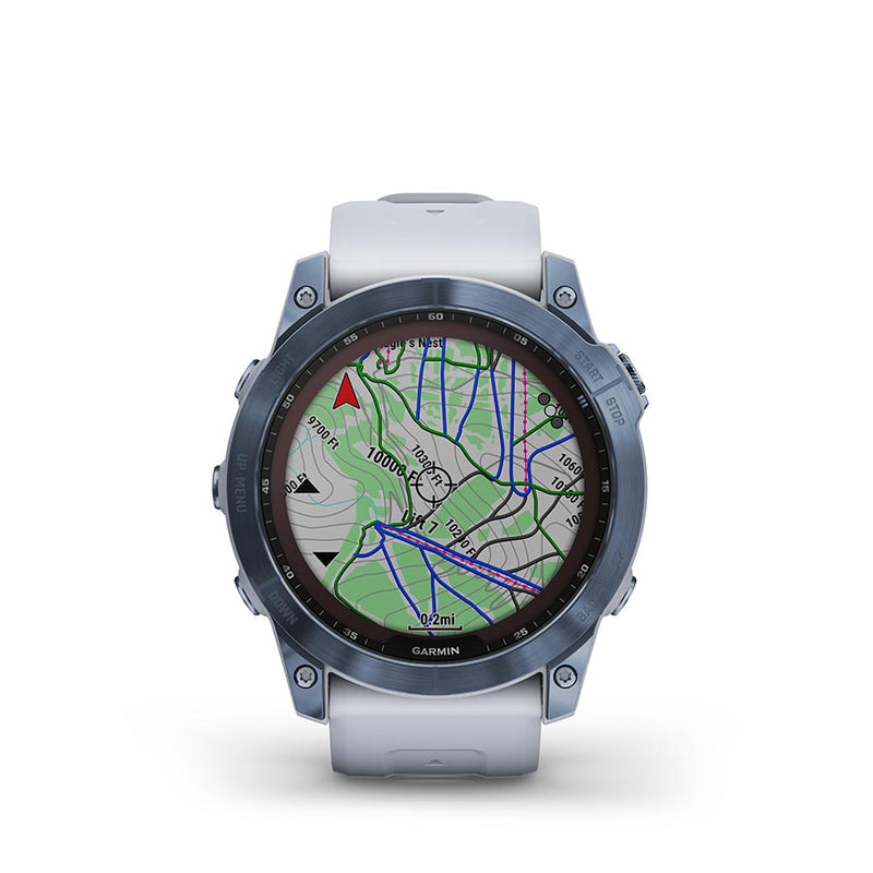 Load image into Gallery viewer, Garmin fenix 7X Sapphire Solar, Watch, Watch Color: Mineral Blue/White, Wristband: Whitestone - Silicone
