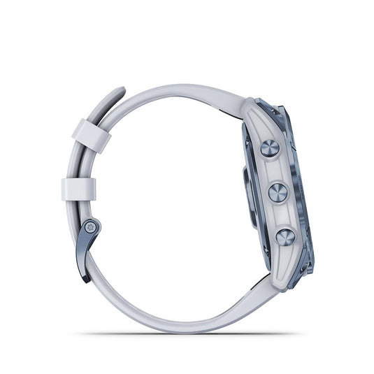 Garmin fenix 7X Sapphire Solar, Watch, Watch Color: Mineral Blue/White, Wristband: Whitestone - Silicone
