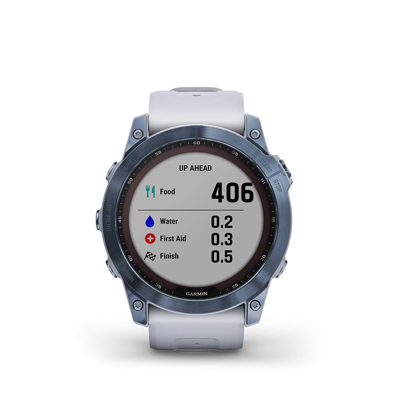 Load image into Gallery viewer, Garmin fenix 7X Sapphire Solar, Watch, Watch Color: Mineral Blue/White, Wristband: Whitestone - Silicone
