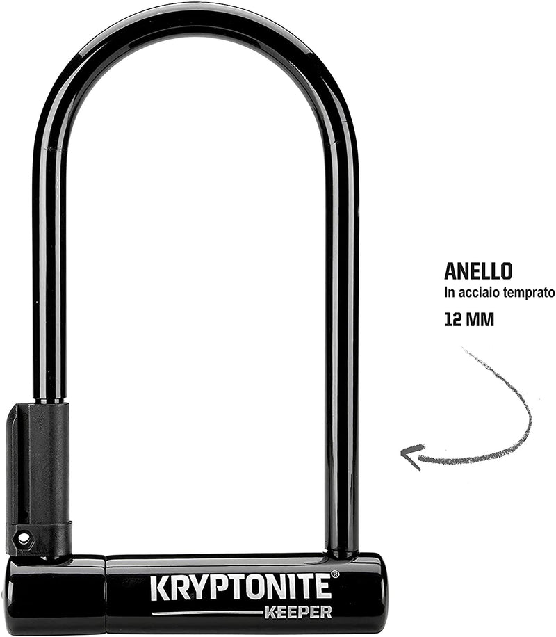 Load image into Gallery viewer, Kryptonite Keeper U-Lock 4 x 8&quot; Keyed Black Includes Bracket Vinyl Cover
