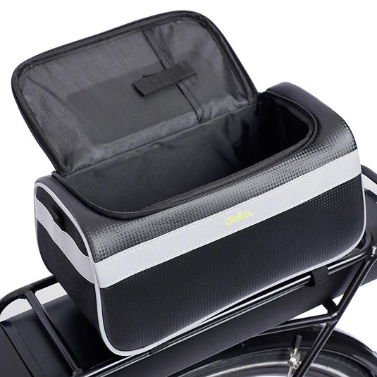 Delta Hybrid Handlebar/Trunk Pack, Handlebar Bag, 6.75L, Black and silver