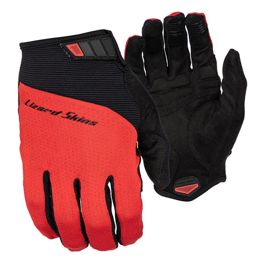 Lizard Skins Monitor Traverse, Full Finger Gloves, Crimson Red, XS, Pair