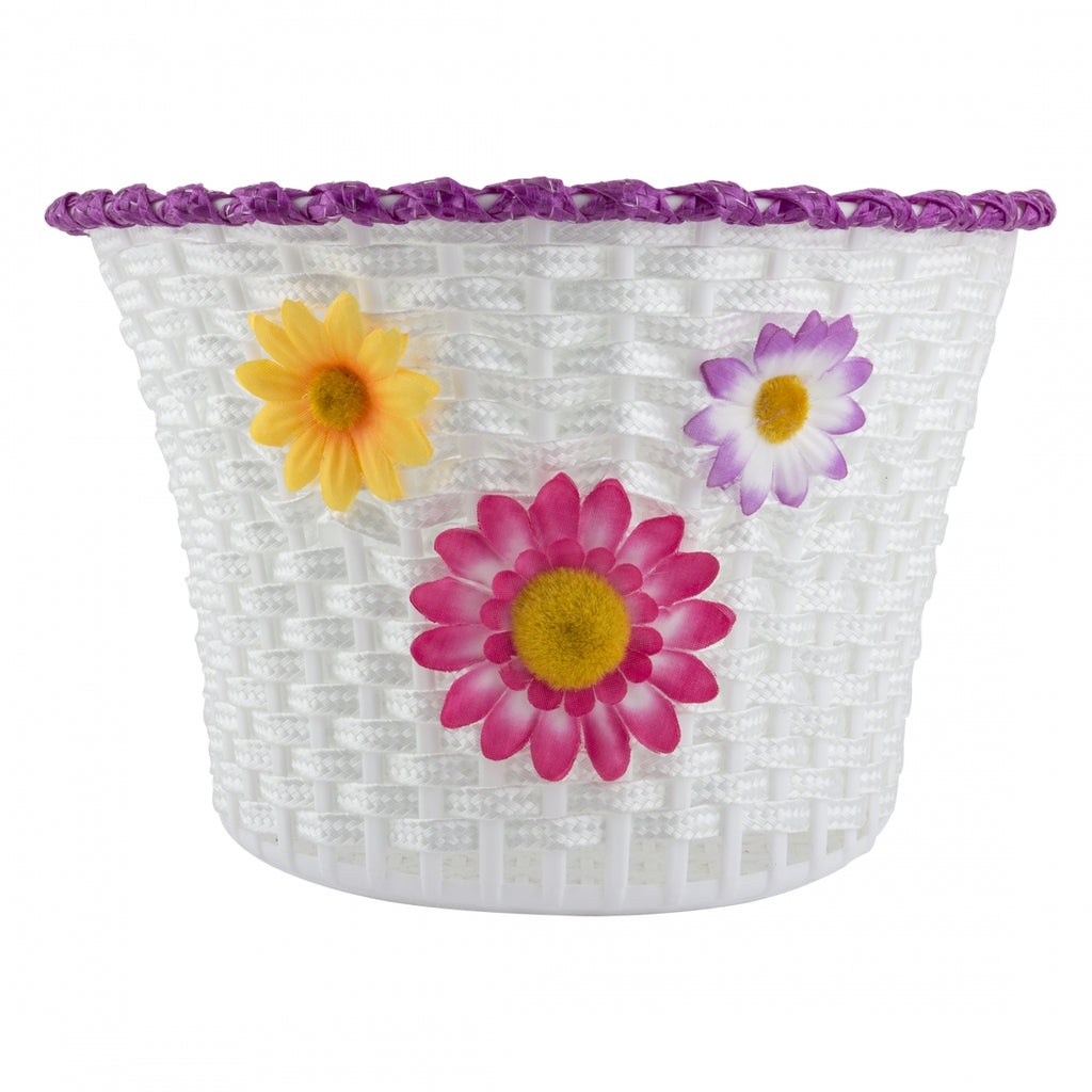 Sunlite Classic Flower Basket White Synthetic 10x6.5x6.25`