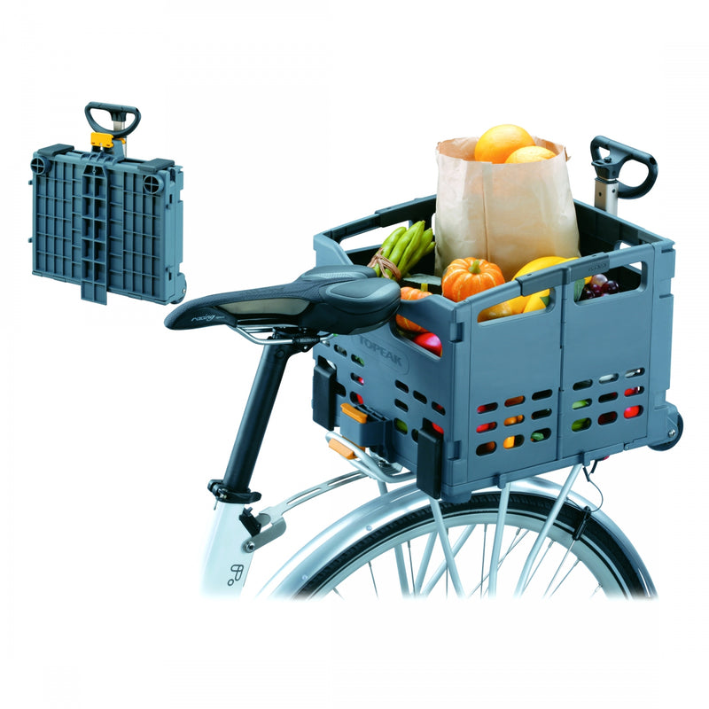 Load image into Gallery viewer, Topeak Trolley Tote MTX Rear Folding Basket Bicycle Cargo Carrier Collapsable
