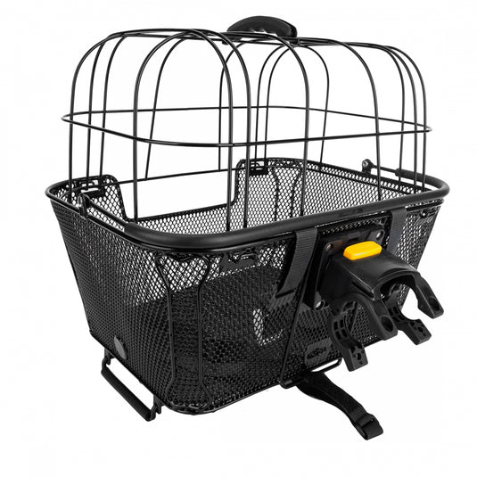 Sunlite RackTop/Handlebar Pet Friendly QR Basket Black Steel 15.7x16.9x12`