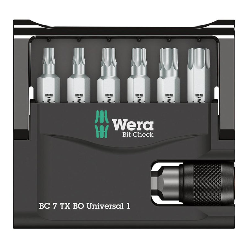 Load image into Gallery viewer, Wera Bit-Check 7 : Torx BO (1/4&#39;&#39; Hex), : T10, T15, T20, T25, T30, T40
