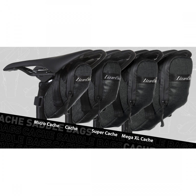 Load image into Gallery viewer, Lizard Skins Micro Cache Seat Bag: Jet Black Water Resistant 1000D Material
