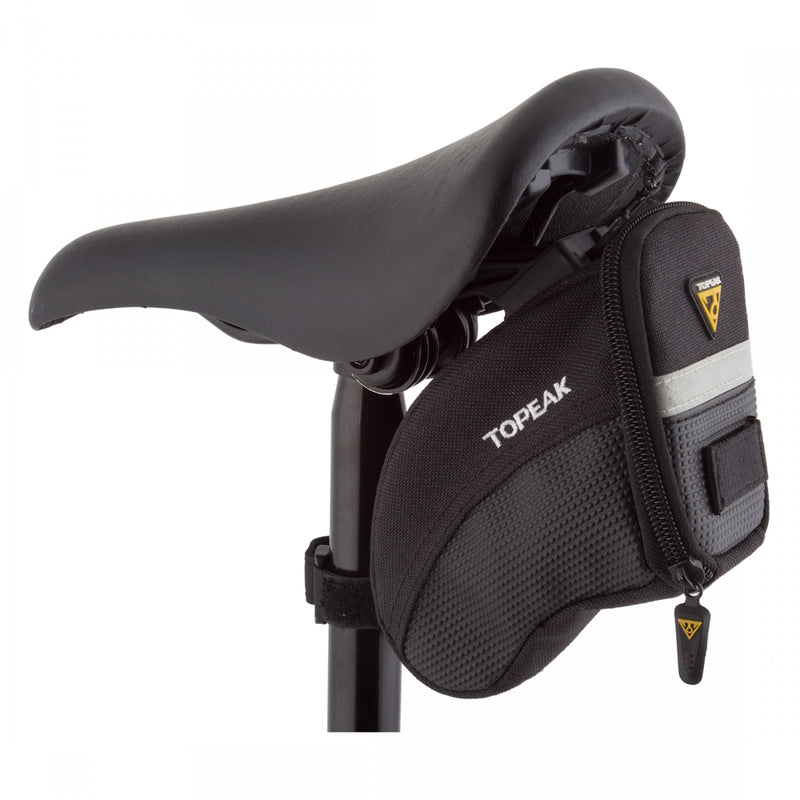Load image into Gallery viewer, Topeak Aero Wedge Seat Bag Small Black Water Weather Resistant Cordura
