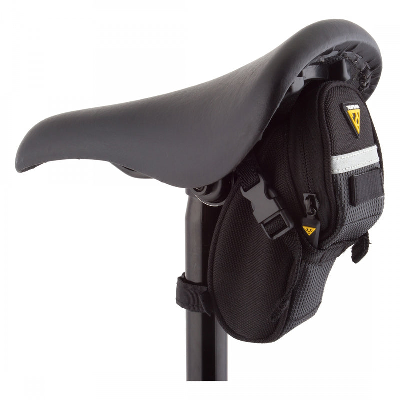 Load image into Gallery viewer, Topeak Aero Wedge Seat Bag Strap/On Micro Black 0.41L 25ci NOT QuickClick
