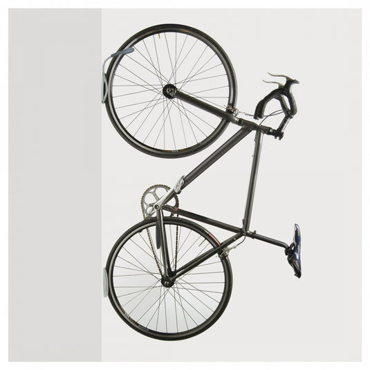 Delta Single Bike Wall Mount Rack with Tire Tray: Holds One Bike, Gray