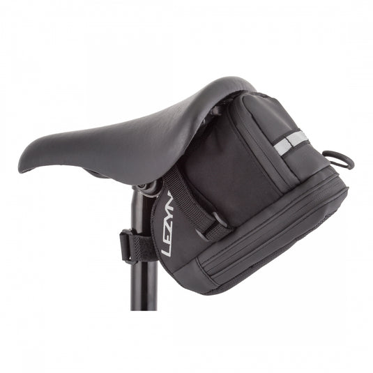 Lezyne L-Caddy Seat Bag: Black/Black Multiple Fitted Pockets Holds 2 Tubes