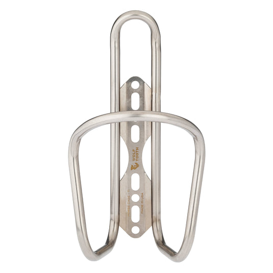 Wolf Tooth Morse Bottle Cage Titanium Silver | Standard Bolt-On