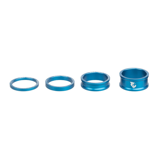Wolf Tooth Headset Spacer Kit 3, 5, 10, 15mm, Blue