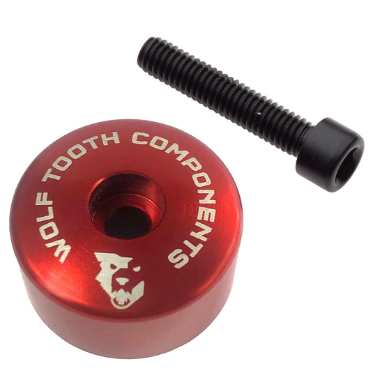 Wolf Tooth Ultralight Stem Cap/Integrated Spacer  - Aluminum, 10mm Spacer, Red