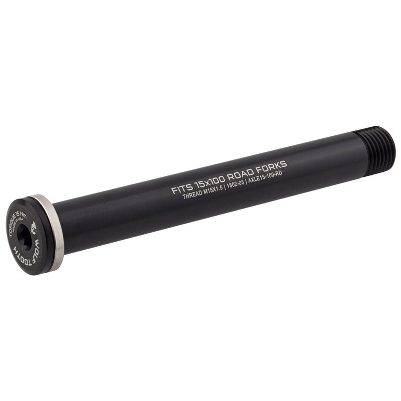 Load image into Gallery viewer, Wolf Tooth Wolf Axle for Road Forks 12 1.5 x 120mm, AL w/ Steel washer, Black
