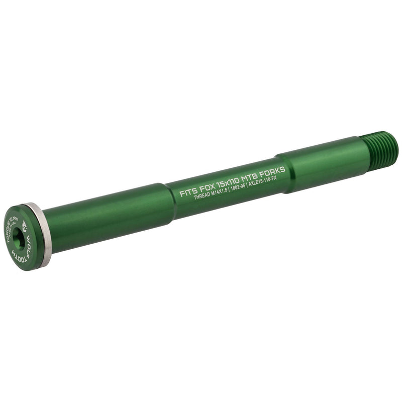 Load image into Gallery viewer, Wolf Tooth Wolf Axle for Fox Suspension Forks - 15mm x 100mm / Standard Green
