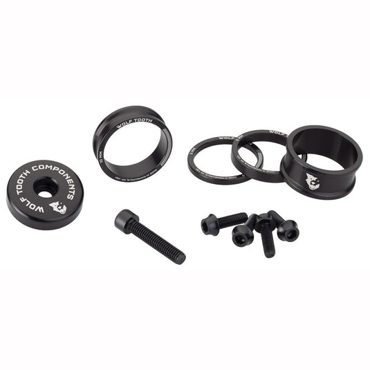Pack of 2 Wolf Tooth BlingKit: Headset Spacer Kit 3, 5,10, 15mm, Black