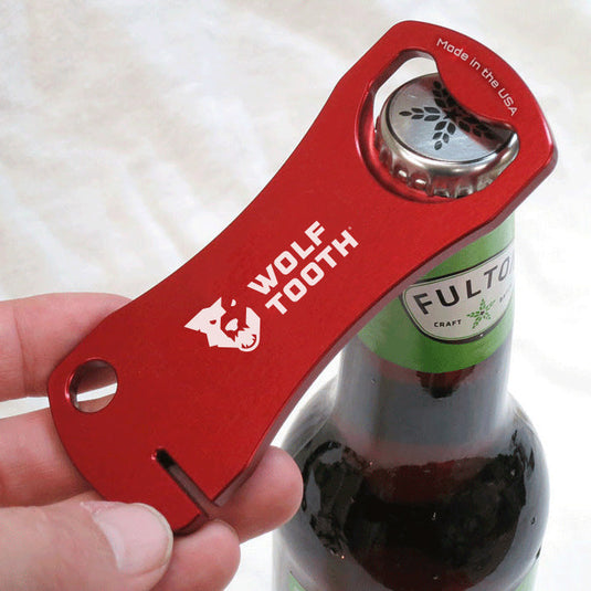 Wolf Tooth Bottle Opener With Rotor Truing Slot - Aluminum, Silver, USA Made