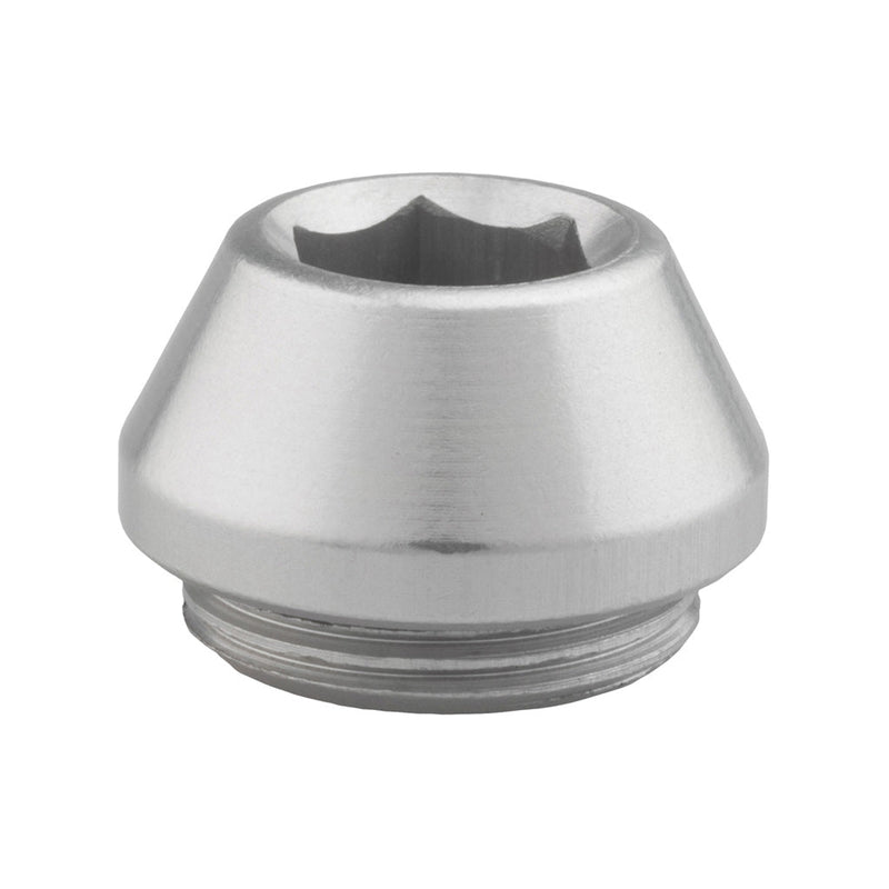 Load image into Gallery viewer, Wolf Tooth 12mm Rear Thru Axle Trainer Axle Cap Torque 1-2Nm max Silver
