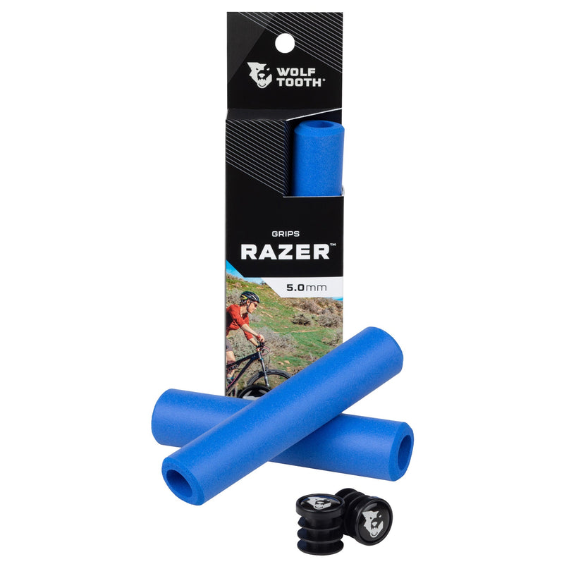 Load image into Gallery viewer, Wolf Tooth Razer Handlebar Grips 5mm Yellow Silicone Weather Resistant
