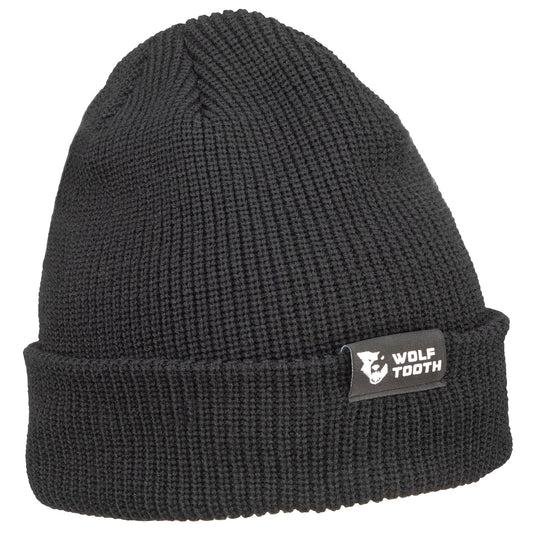 Wolf Tooth Logo Recycled Polyester Beanie by Pandana, One Size, Black