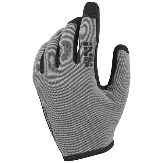 iXS Carve Mens Mountain Bike Full Finger Gloves, Graphite, Slip On, Medium