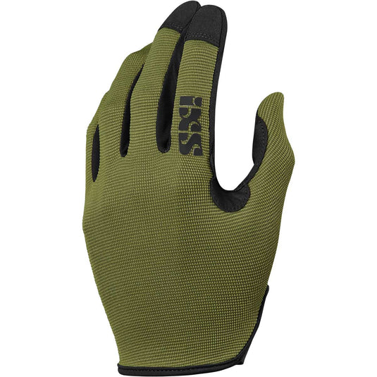 iXS Carve Digger Mens Mountain Bike Full Finger Gloves, Olive Green, Small