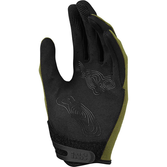 iXS Carve Digger Mens Mountain Bike Full Finger Gloves, Olive Green, Large
