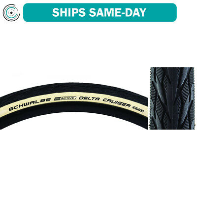 Load image into Gallery viewer, 2 Pack Schwalbe Delta Cruiser Tire 26x 13/8 Clincher Wire Whitewall KGuard
