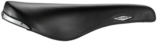 Selle San Marco Rolls Saddle - Black 143mm Width Leather Titanium Rails