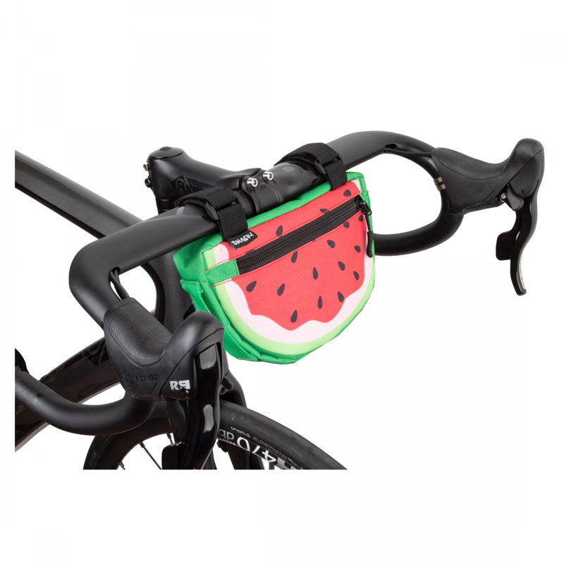 Load image into Gallery viewer, Snack! Watermelon Frame Bag Watermelon 8x5x1.5in Velcro Straps

