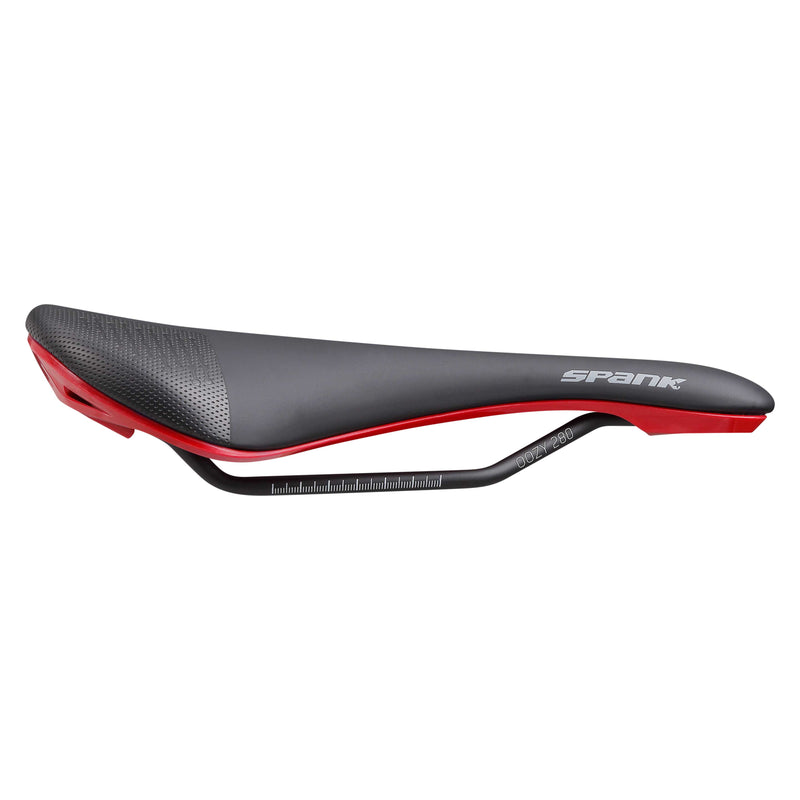 Load image into Gallery viewer, Spank OOZY 280 Saddle - Black Red | 265mm Width | Chromoly Rails | Synthetic
